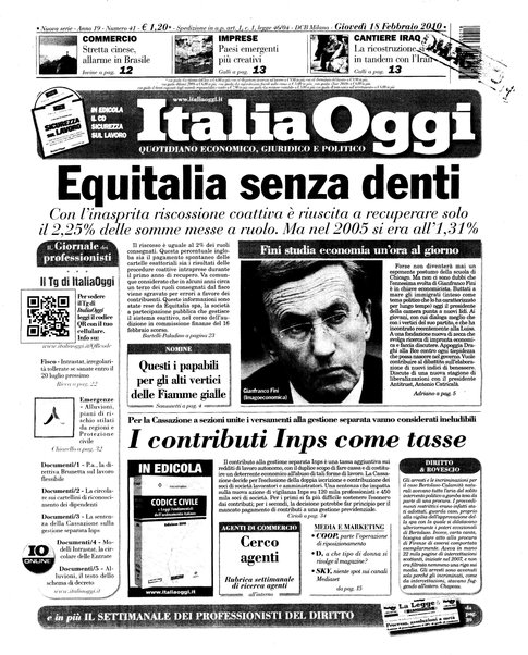 Italia oggi : quotidiano di economia finanza e politica